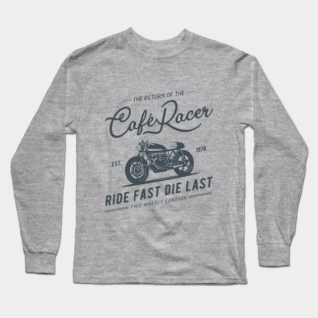 Cafe Racer Rider Motorcycle Long Sleeve T-Shirt by andros9